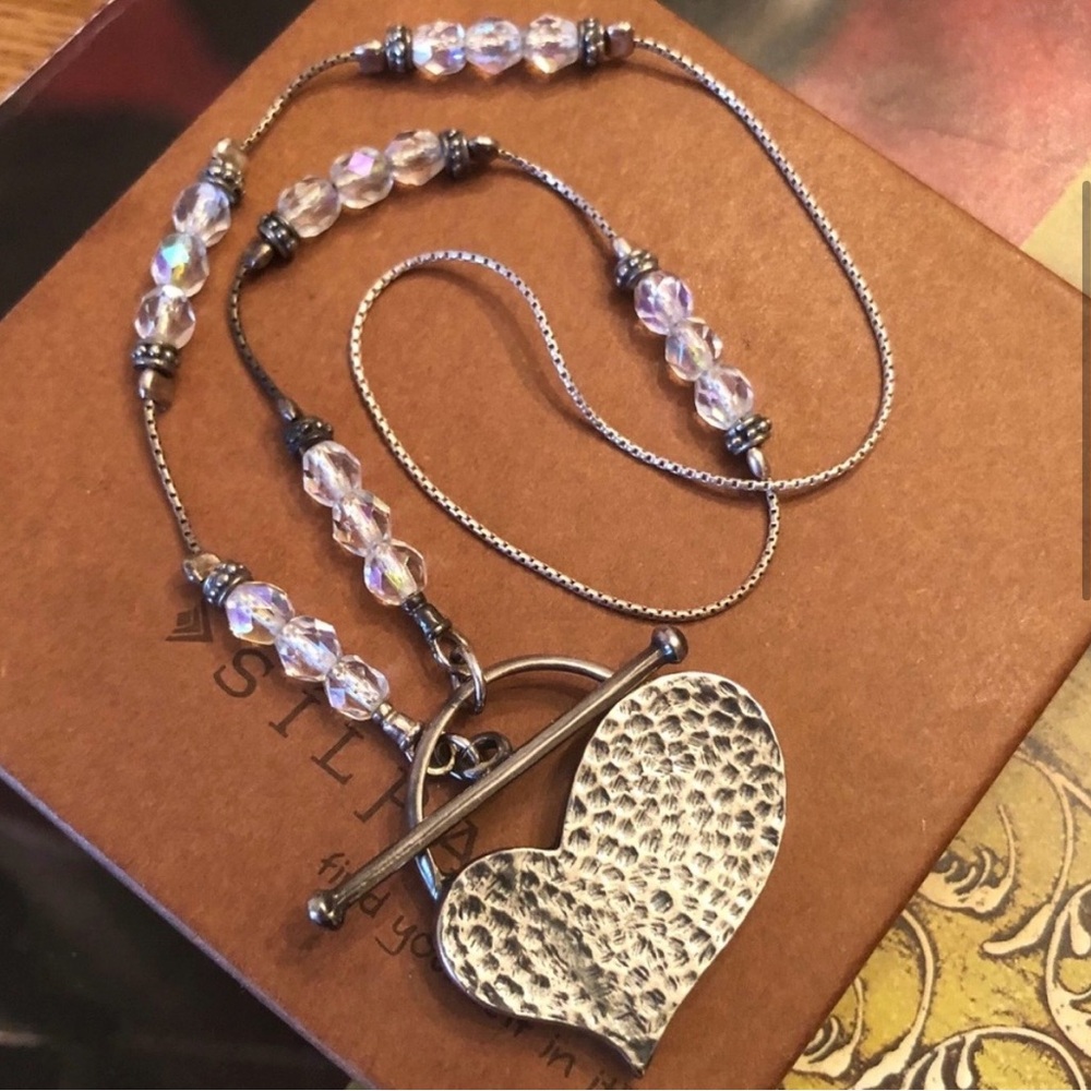 RARE Silpada Sterling Silver Crystal Heart
Necklace